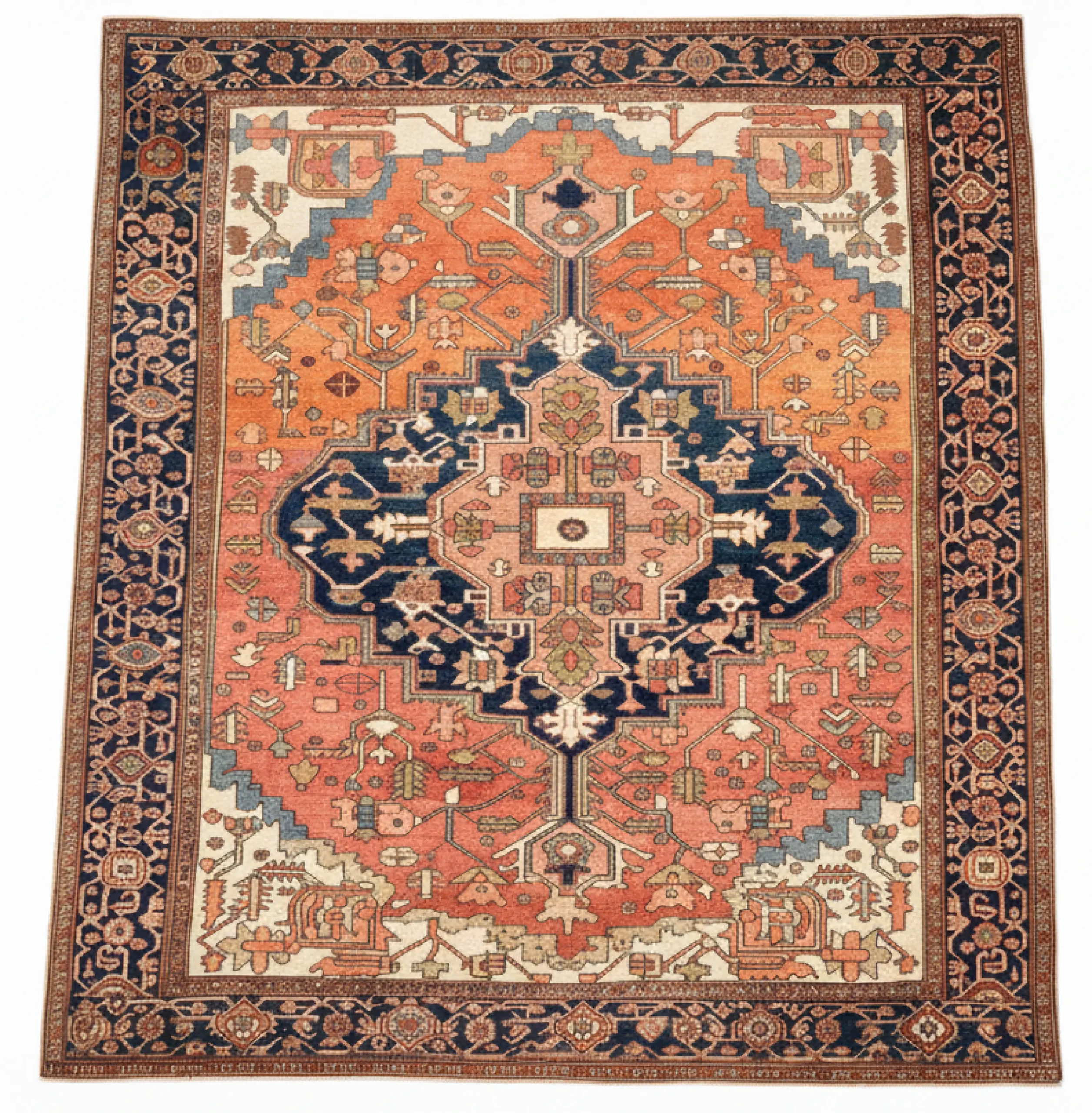 1 Antique Persian Serapi Circa (1890) 9.9x11.5 - Image 1