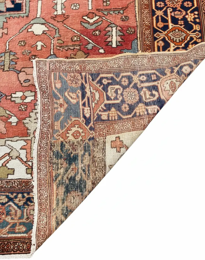 3 Antique Persian Serapi Circa (1890) 9.9x11.5 - Image 3