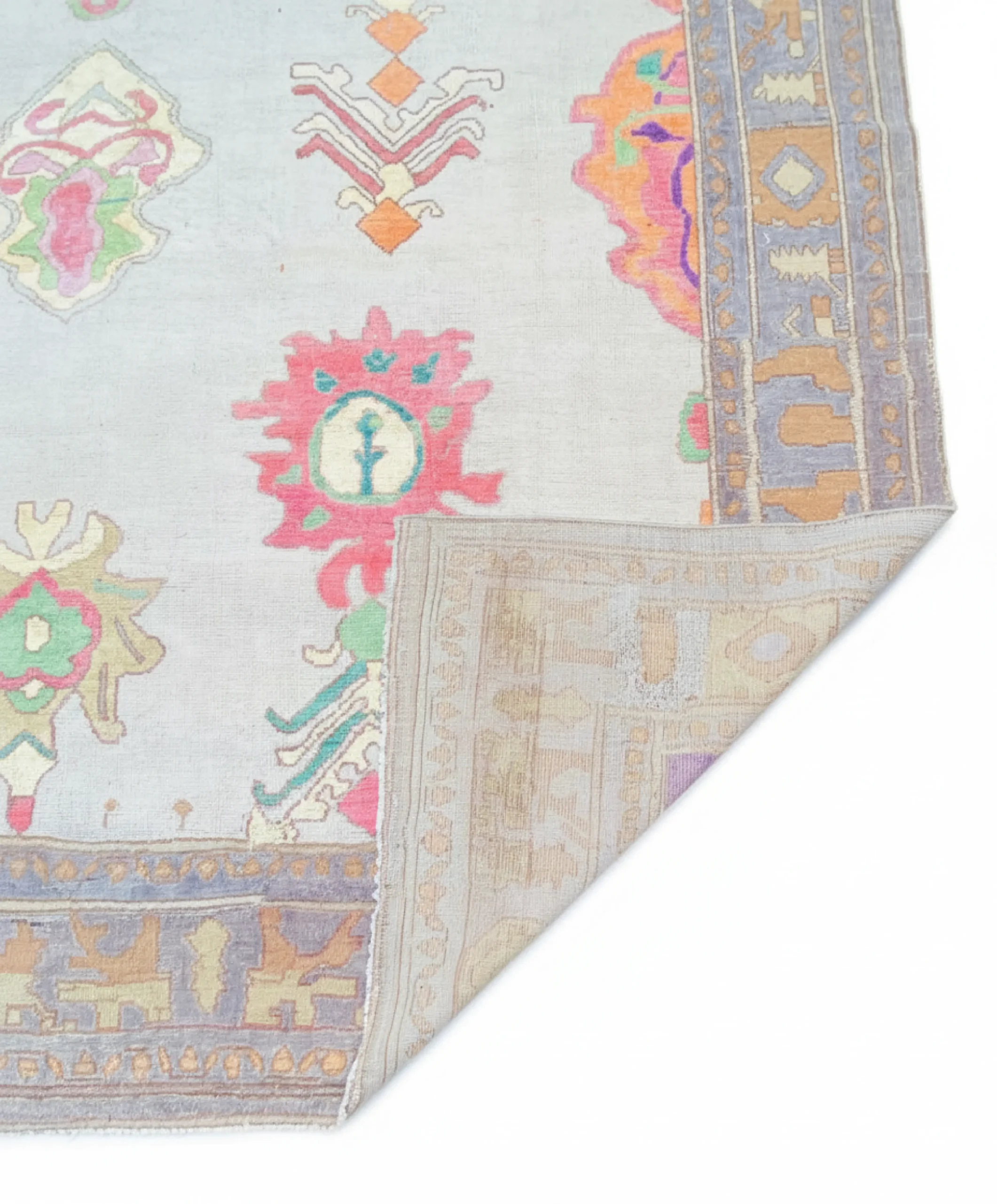 Antique_silk_and_wool_oushak__10x12_7__4 Antique Silk & Wool Oushak 10x12.7 - Image 4