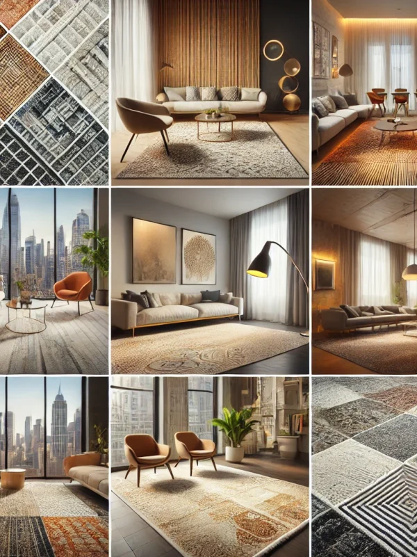 Handcrafted rugs with versatile designs, enhancing interiors with warmth and timeless elegance.